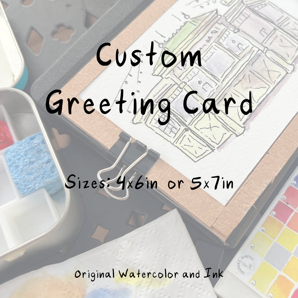 Custom Greeting Card | Original Watercolor and Ink