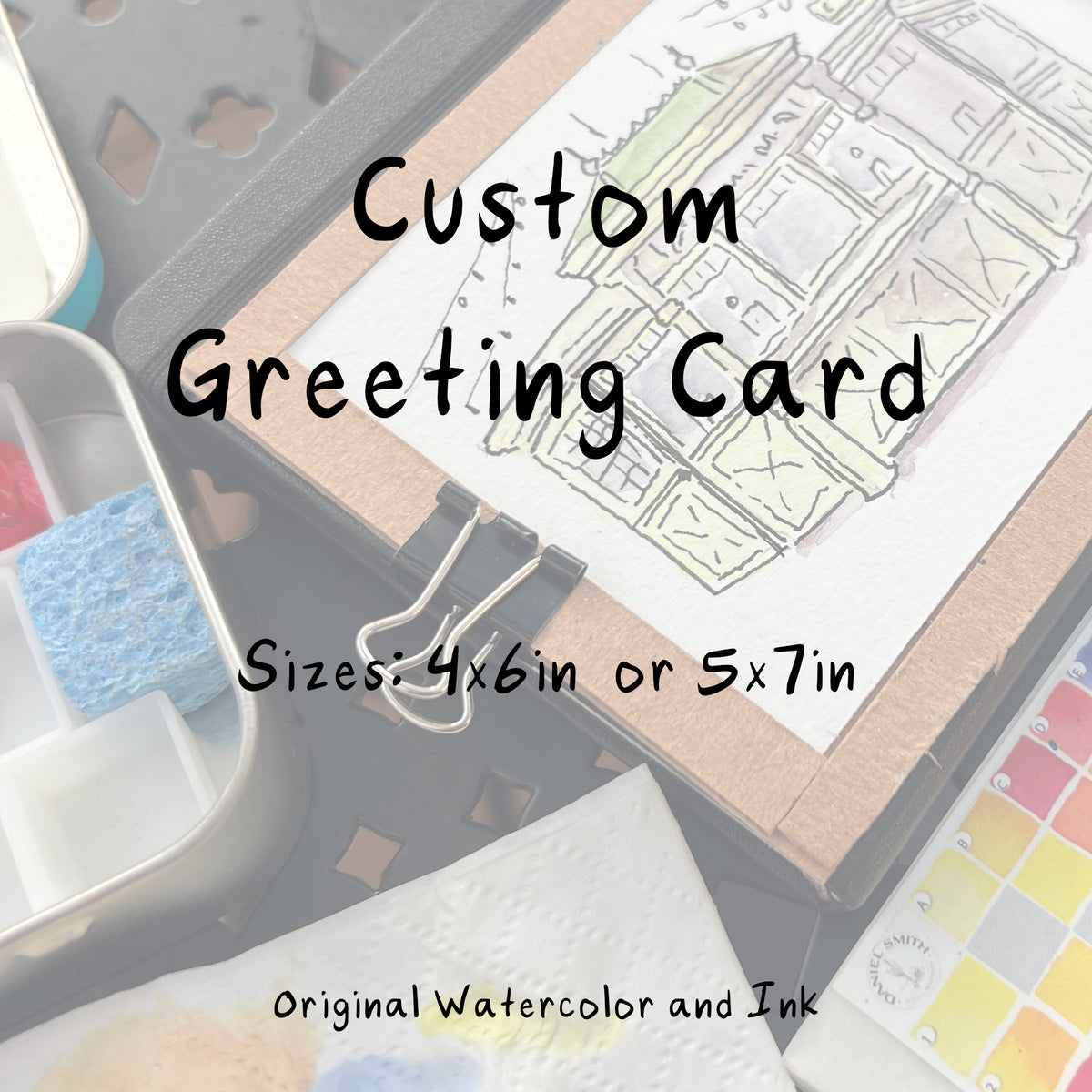 Custom Greeting Card | Original Watercolor and Ink