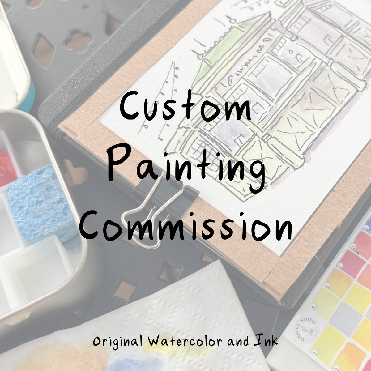 Custom Painting Commission | Original Watercolor and Ink